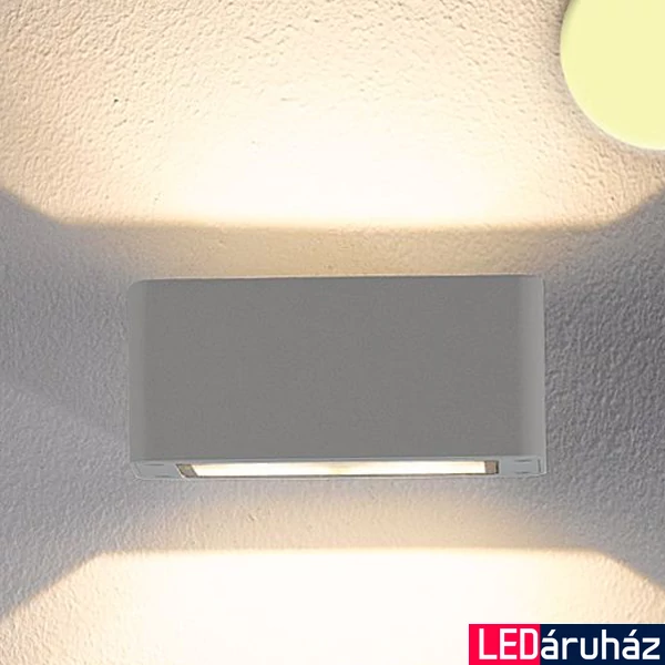 2 irányban világító LED fali lámpa ezüst színben – 4×3W CREE melegfehér LED