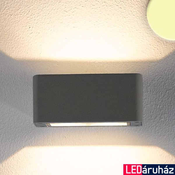 2 irányban világító LED fali lámpa antracit színben – 4×3W CREE melegfehér LED