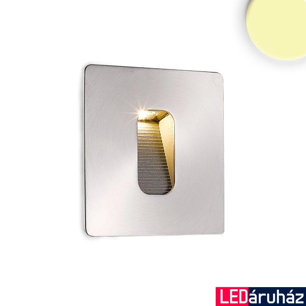Beépíthető lépcsővilágító fali LED lámpa, négyzet, rozsdamentes acél – 3W CREE melegfehér LED, IP65