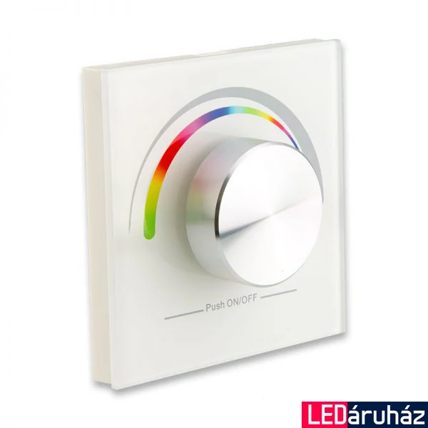 SysCon 1 zónás RF RGB fali LED vezérlő forgatógombbal, fehér