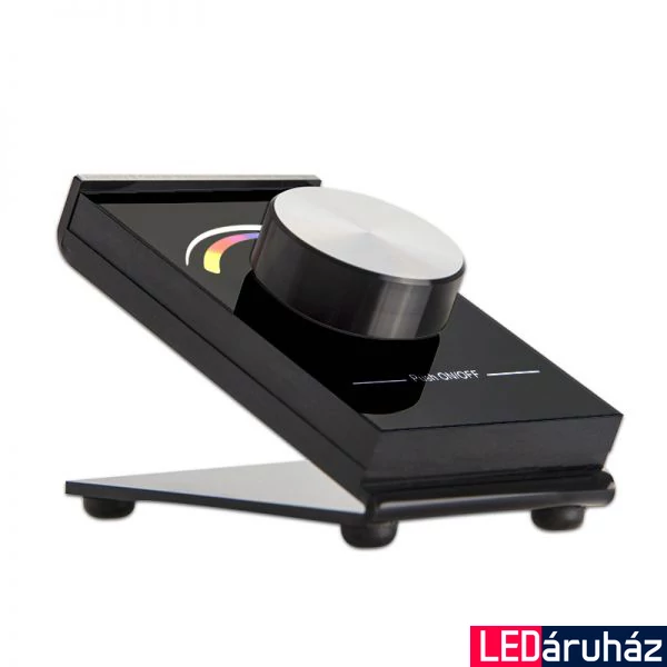 SysCon 1 zónás RF RGB asztali LED vezérlő forgatógombbal, fekete