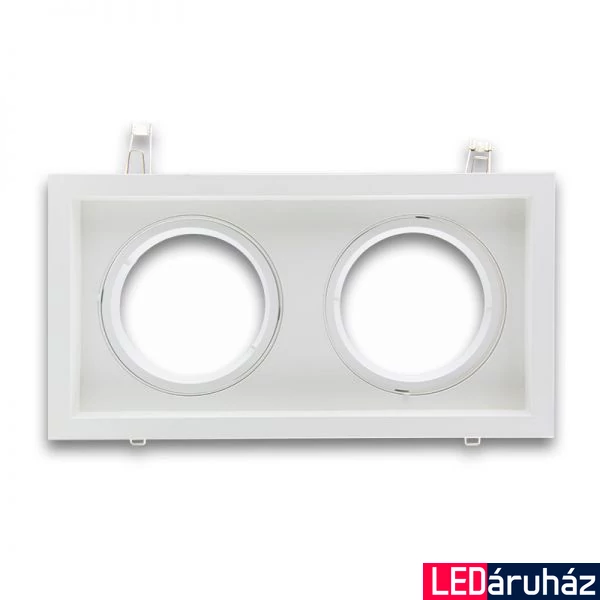 AR111 HPW dupla süllyesztett beépítőkeret, fehér, szögletes, 2 db. LED fényforráshoz