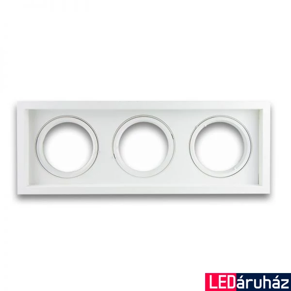 AR111 HPW tripla  süllyesztett beépítőkeret, fehér, szögletes, 3 db. LED fényforráshoz