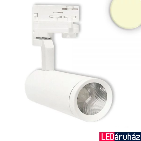 3 fázisú LED reflektor, sínre szerelhető, 28W, 2100 lm, 60°,matt fehér, 3000K melegfehér