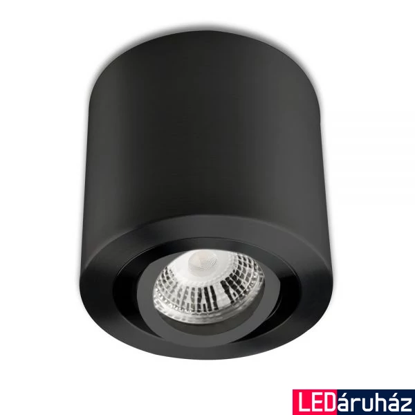 Mennyezeti szpot lámpatest GU10/MR16 LED fényforráshoz, kerek, fekete