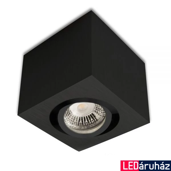 Mennyezeti szpot lámpatest GU10/MR16 LED fényforráshoz, szögletes, fekete