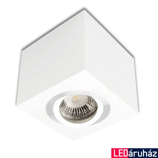 Mennyezeti szpot lámpatest GU10/MR16 LED fényforráshoz, szögletes, fehér