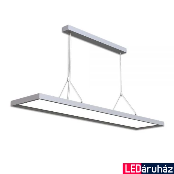 Függesztett LED lámpatest irodai használatra, szögletes, 6000 lm, 58W, 4000K természetes fehér, alumínium