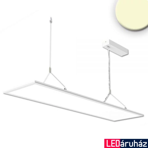 Függesztett LED lámpatest irodai használatra, szögletes, 3700 lm, 40W, 3000K meleg fehér, fehér