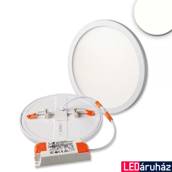 Flex süllyesztett LED mélysugárzó, 15W, 1300lm, 4000K természetes fehér, 120°, UGR<19, CRI80, IP52, 17,5cm átmérő, fehér