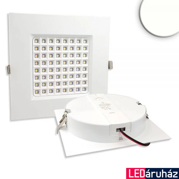 LED mélysugárzó, prizma, szögletes, 25W, UGR<19, 2920lm, 4000K természetes fehér, CRI82, IP54, 90°, 22,8x22,8cm, fehér, fényerőszabályozható