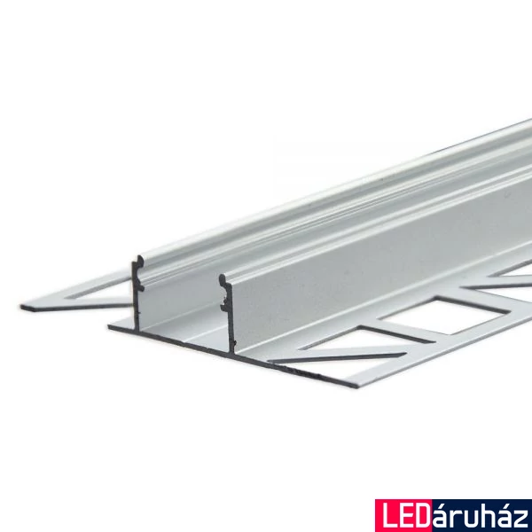 LED T-profil hidegburkolat, csempe dekorációhoz, lapok közé, ezüst eloxált alumínium, 2m