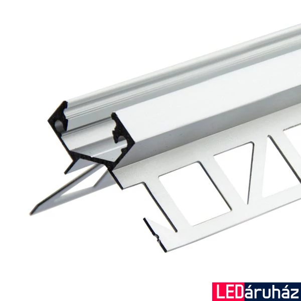 LED csempe profil külső sarok, ezüst eloxált alumínium, 2m