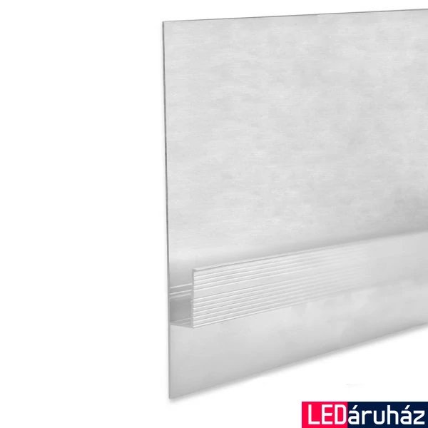 LED gipszkarton árnyékfúga profil, 80 mm, ezüst eloxált alumínium, 2m 
