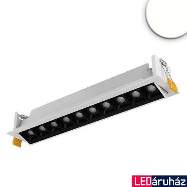 Süllyesztett Slim forgatható LED lámpatest, fehér/fekete, 20W, 1300lm, 4000K természetes fehér, 30cm, IP20, CRI90, 15°