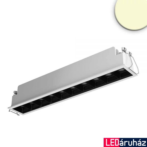 Süllyesztett Slim LED lámpatest, fehér/fekete, 11W, 650lm, 3000K  melegfehér, 28cm, IP20, CRI90, 30°, fényerőszabályozható