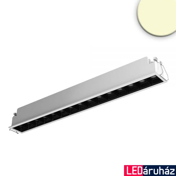 Süllyesztett Slim LED lámpatest, fehér/fekete, 30W, 1950lm, 3000K  melegfehér, 41,2cm, IP20, CRI90, 30°, fényerőszabályozható