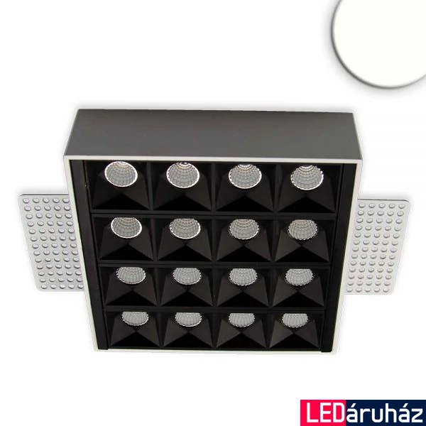 Süllyesztett Slim LED lámpatest, fekete, 15W, 1300lm, 4000K természetes fehér, IP40, CRI83, 90°, 1-10V fényerőszabályzás