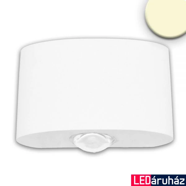 Kültéri falra szerelhető LED lámpa, lefelé és felfelé világít, 4,4W, 280lm, 3200K melegfehér, CRI82, IP54, 9,2x8cm, fehér