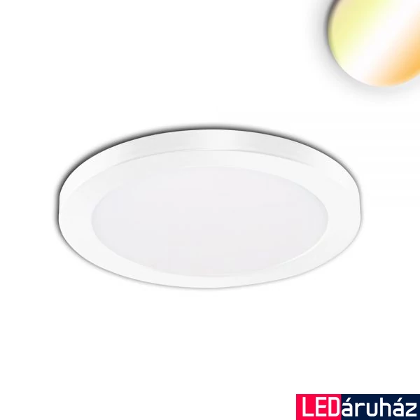 Slim Flex LED mélysugárzó, 6W, 510lm, ColorSwitch 3000-3500-4000K változtatható fehér, 120°, CRI80, IP44, 13,9cm átmérő, fehér