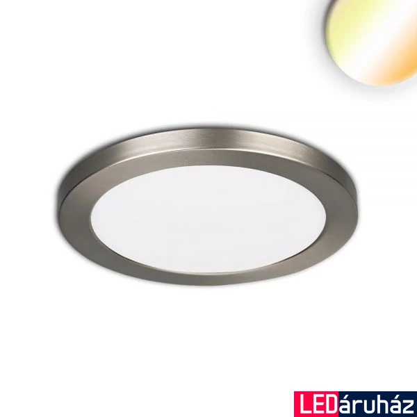 Slim Flex LED mélysugárzó, 6W, 510lm, ColorSwitch 3000-3500-4000K változtatható fehér, 120°, CRI80, IP44, 13,9cm átmérő, nikkel