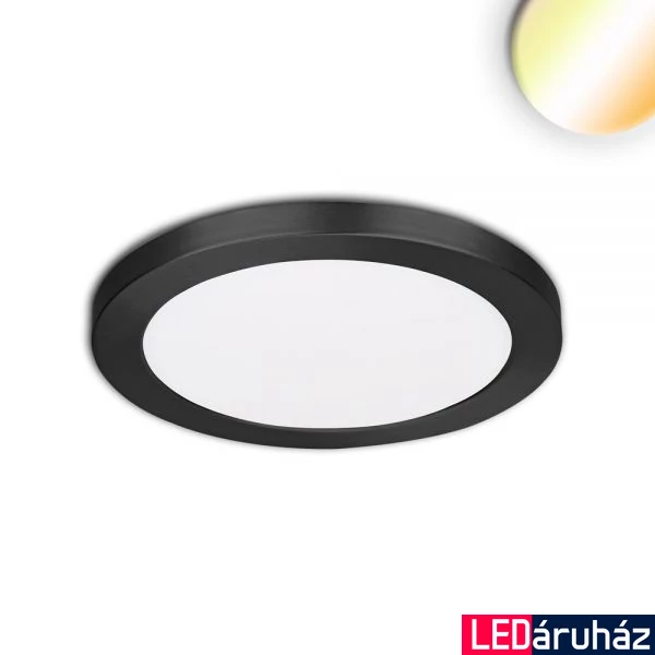 Slim Flex LED mélysugárzó, 6W, 510lm, ColorSwitch 3000-3500-4000K változtathtó fehér, 120°, CRI80, IP44, 13,9cm átmérő, fekete
