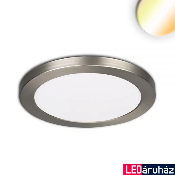 Slim Flex LED mélysugárzó, 12W, 1020lm, ColorSwitch 3000-3500-4000K változtatható fehér, 120°, CRI80, IP44, 16,5cm átmérő, nikkel