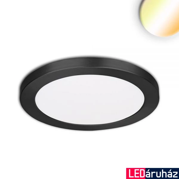Slim Flex LED mélysugárzó, 12W, 1020lm, ColorSwitch 3000-3500-4000K változtatható fehér, 120°, CRI80, IP44, 16,5cm átmérő, fekete