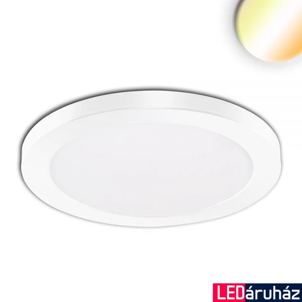 Slim Flex LED mélysugárzó, 18W, 1530lm, ColorSwitch 3000-3500-4000K változtatható fehér, 120°, CRI80, IP44, 22cm átmérő, fehér