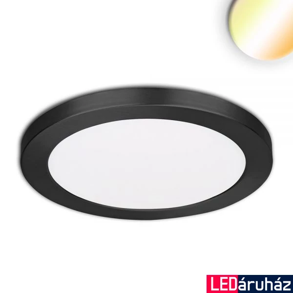 Slim Flex LED mélysugárzó, 18W, 1530lm, ColorSwitch 3000-3500-4000K változtatható fehér, 120°, CRI80, IP44, 22cm átmérő, fekete