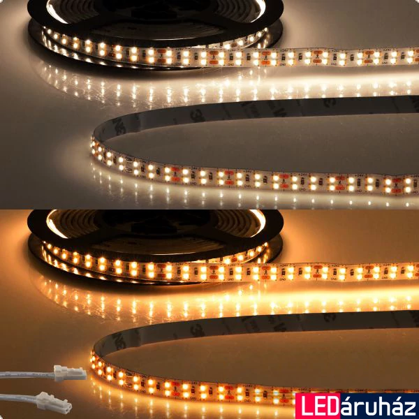 AmpSystem 24V LED szalag, 19W/m, változtatható CCT 1900K-4000K, CRI92, 1650lm/m, 10mm széles, 480LED/m, 2,5m hosszú, 2 oldalán csatlakozóval, IP20