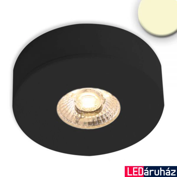 AmpSystem felületre szerelhető LED lámpa, 24V DC, 3W, 240lm, 3000K melegfehér, fekete, kör, IP42