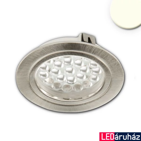 AmpSystem LED bútorvilágító spot, 12V DC, 4W, 250lm, 3000K melegfehér, 60°, fényerőszabályozható, kör, szürke, IP42