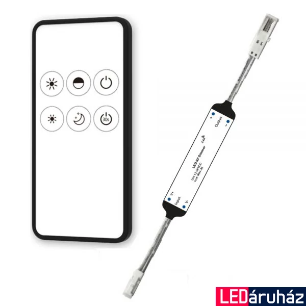 AmpSystem monokróm LED fényerőszabályzó, távirányítóval, 12-24V DC, 3A, IP20