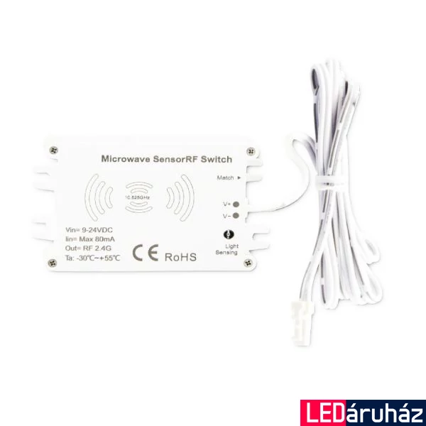 AmpSystem Rádiófrekvenciás HF mozgásérzékelő, 9-24V DC, 1W, IP20