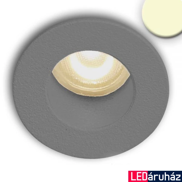 AmpSystem süllyesztett LED spotlámpa, 24V DC, 1W, 60lm, 3000K melegfehér, szürke, kör, fényerőszabályozható