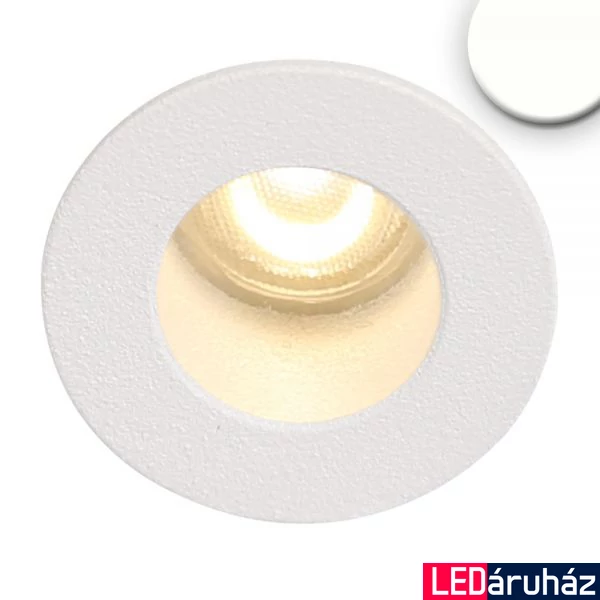 AmpSystem süllyesztett LED spotlámpa, 24V DC, 1W, 65lm, 4000K természetes fehér, fehér, kör, fényerőszabályozható