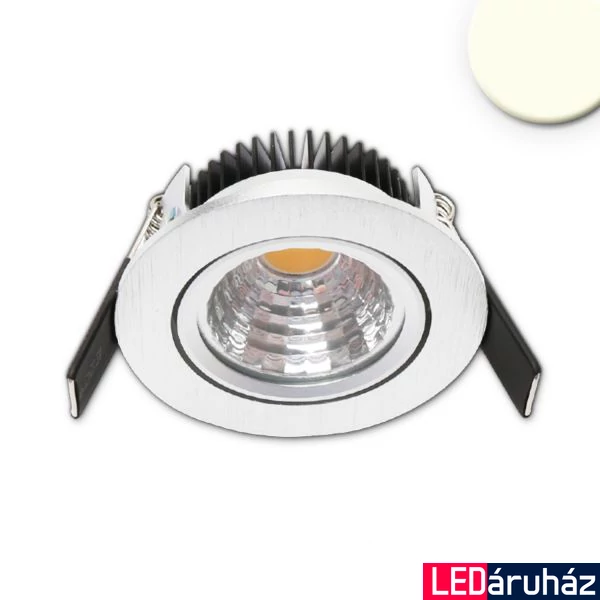 AmpSystem süllyeszthető LED spotlámpa, 24V DC, 5W, 500lm, 3000K melegfehér, 60°, szürke, kör, IP52, fényerőszabályozható
