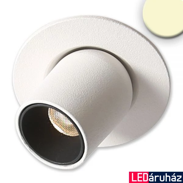 AmpSystem süllyeszthető LED spotlámpa, billenthető, forgatható, 24V DC, 3W, 240lm, 3000K melegfehér, fehér