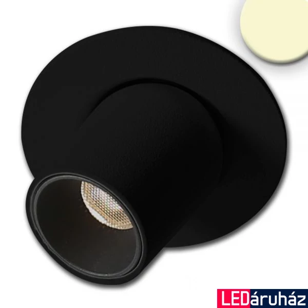 AmpSystem süllyeszthető LED spotlámpa, billenthető, forgatható, 24V DC, 3W, 240lm, 3000K melegfehér, fekete