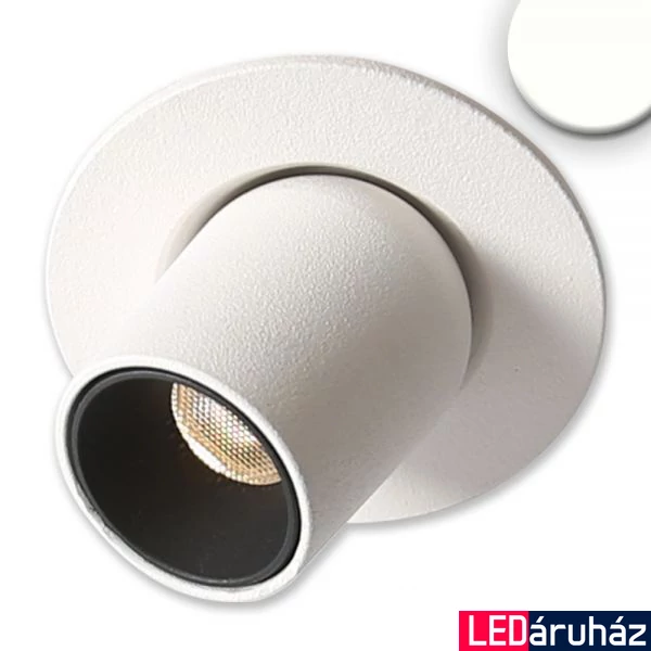 AmpSystem süllyeszthető LED spotlámpa, billenthető, forgatható, 24V DC, 3W, 250lm, 4000K természetes fehér, fehér