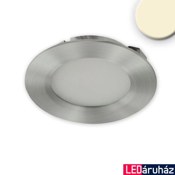 LED bútorba süllyesztett szpot Mini AMP ALU csiszolt, kerek, 3W, 120°, 12V DC meleg fehér 3000K, dimm