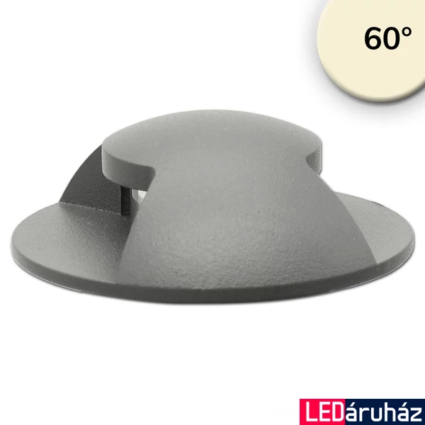 LED padlóba süllyesztett spot, kerek 2SIDE 60mm, fekete, 12-24V, IP67, 3W, 60°, meleg fehér