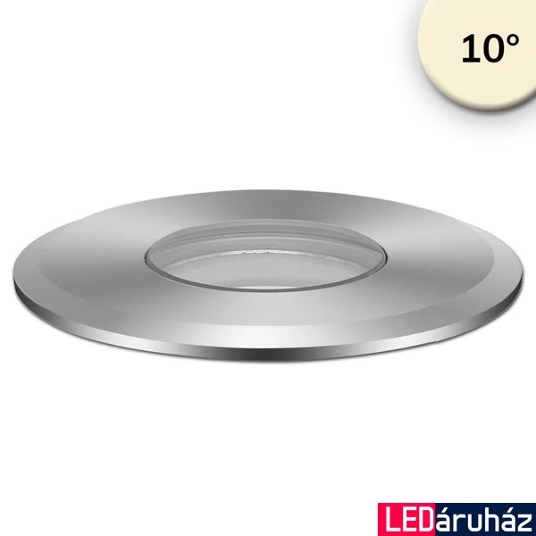 LED padlóba süllyesztett spot, kerek 55mm, rozsdamentes acél, 12-24V, IP67, 3W, 10°, meleg fehér