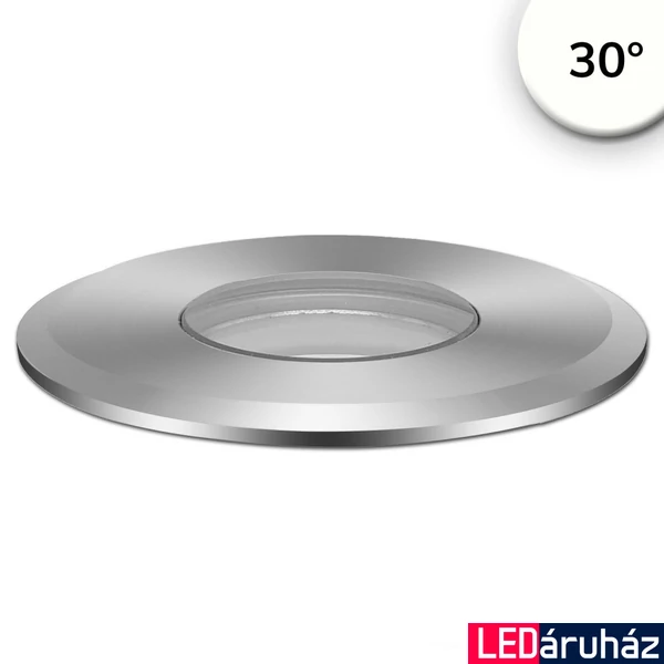 LED padlóba süllyesztett spot, kerek 55mm, rozsdamentes acél, 12-24V, IP67, 3W, 30°, semleges fehér