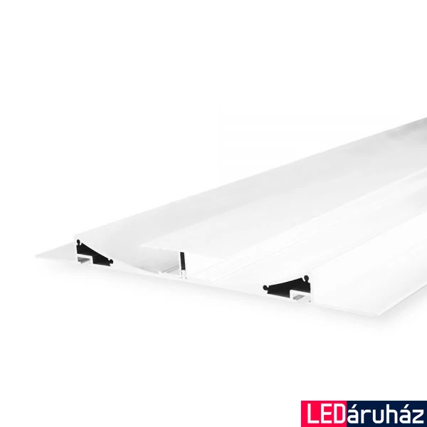 LED profil gipszkartonhoz, dupla ív, fehér, alumínium, 2m
