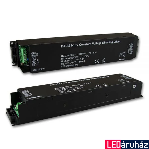 LED tápegység 24V DC, 0-200W, 1-10V/Push/DALI fényerőszabályozható, IP20