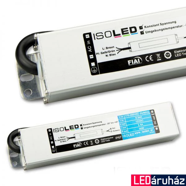 LED tápegység 24V DC, 0-30W, IP66