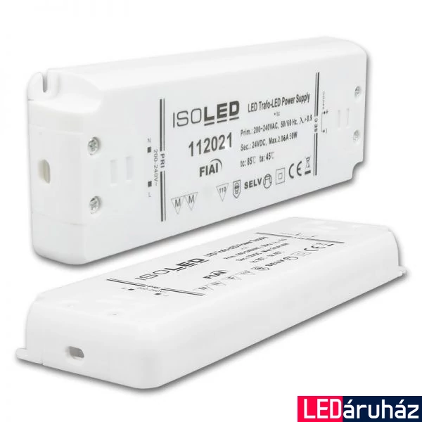 LED tápegység 24V DC, 0-50W, ultra-lapos, SELV