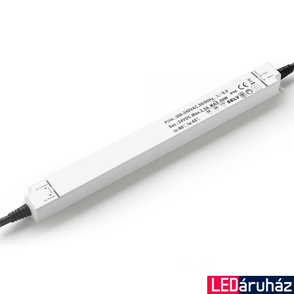 LED tápegység 24V DC, 0-60W, IP66, SELV